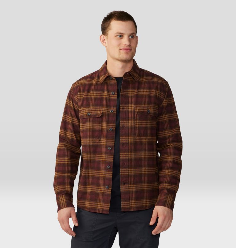 Men's Dusk Creek Flannel Long Sleeve Shirt, Color: Washed Raisin Oslo Plaid, image 6