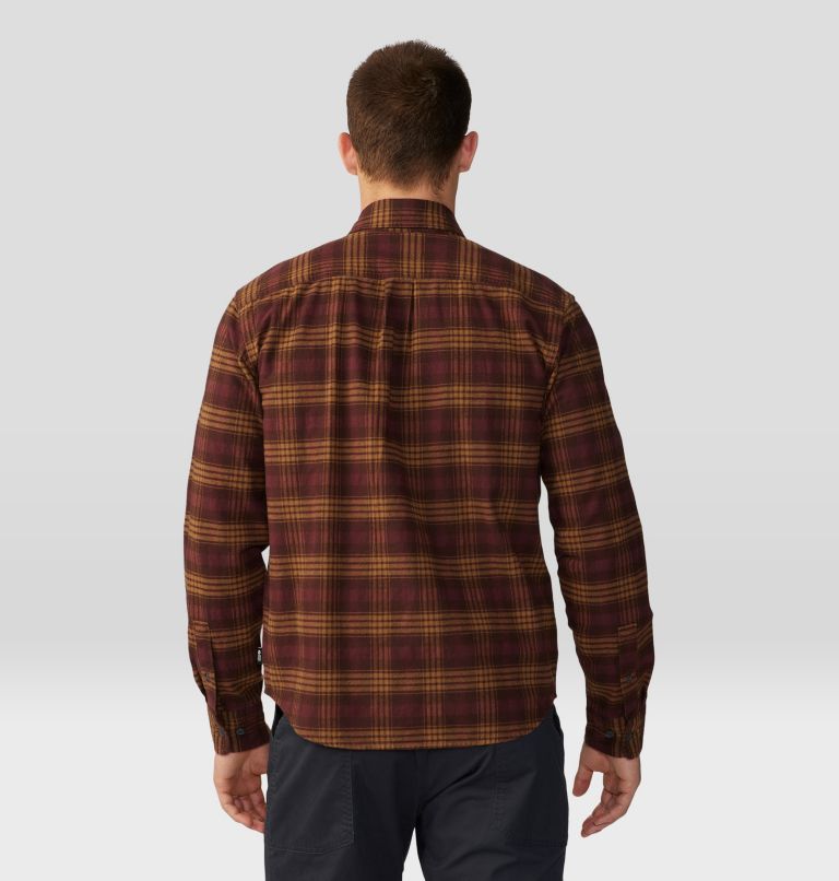 Men's Dusk Creek Flannel Long Sleeve Shirt, Color: Washed Raisin Oslo Plaid, image 2