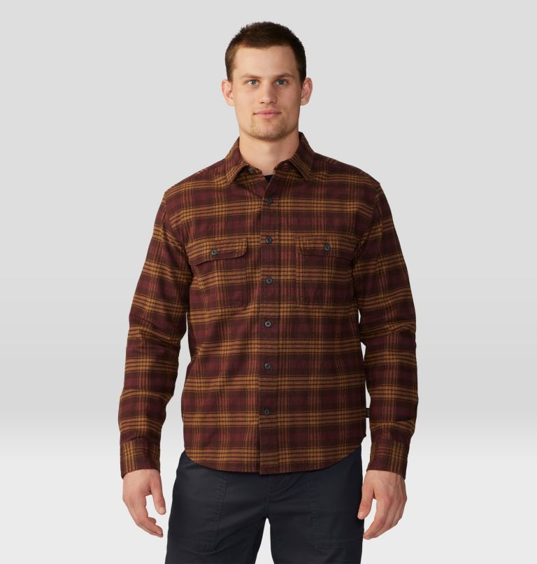 Men's Dusk Creek Flannel Long Sleeve Shirt, Color: Washed Raisin Oslo Plaid, image 1