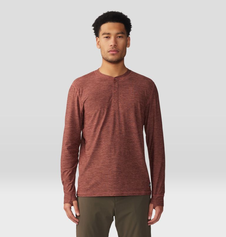 Men's Chillaction Long Sleeve Crew, Color: Clay Earth Heather, image 6
