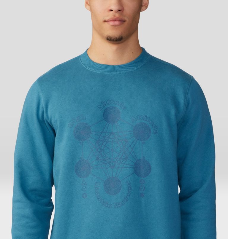 Men's Metatrons Cube Pullover Crew, Color: Caspian, image 4