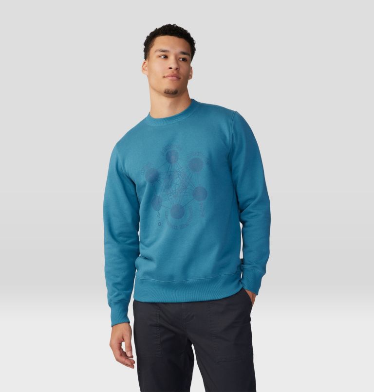 Men's Metatrons Cube Pullover Crew, Color: Caspian, image 5