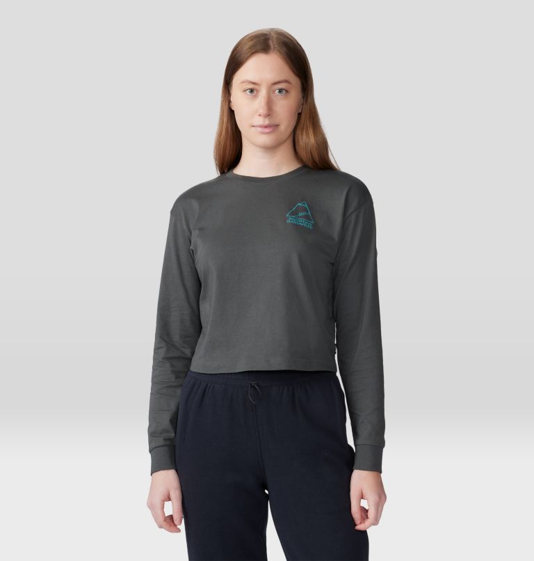 Women's MHW Mountain Boxy Crop Long Sleeve, Color: Volcanic, image 1