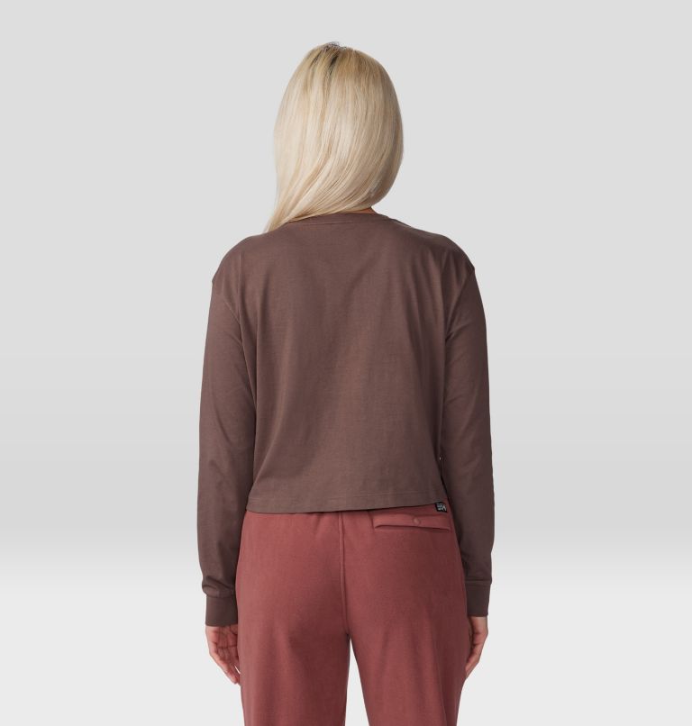 Women's MHW Mountain Boxy Crop Long Sleeve, Color: Carob, image 2