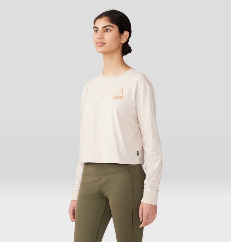 Thumbnail: Women's MHW Mountain Boxy Crop Long Sleeve, Color: White Sprite, image 5