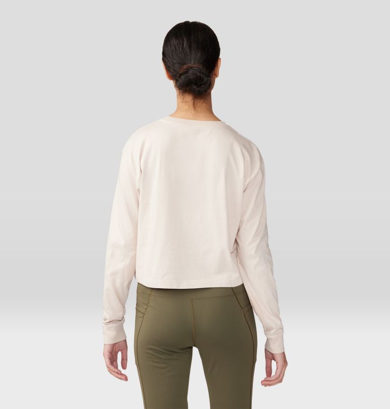 Women's MHW Mountain Boxy Crop Long Sleeve, Color: White Sprite, image 2