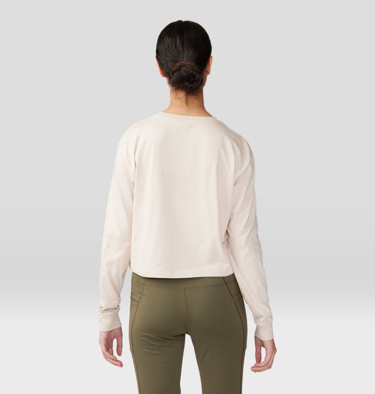 Thumbnail: Women's MHW Mountain Boxy Crop Long Sleeve, Color: White Sprite, image 2