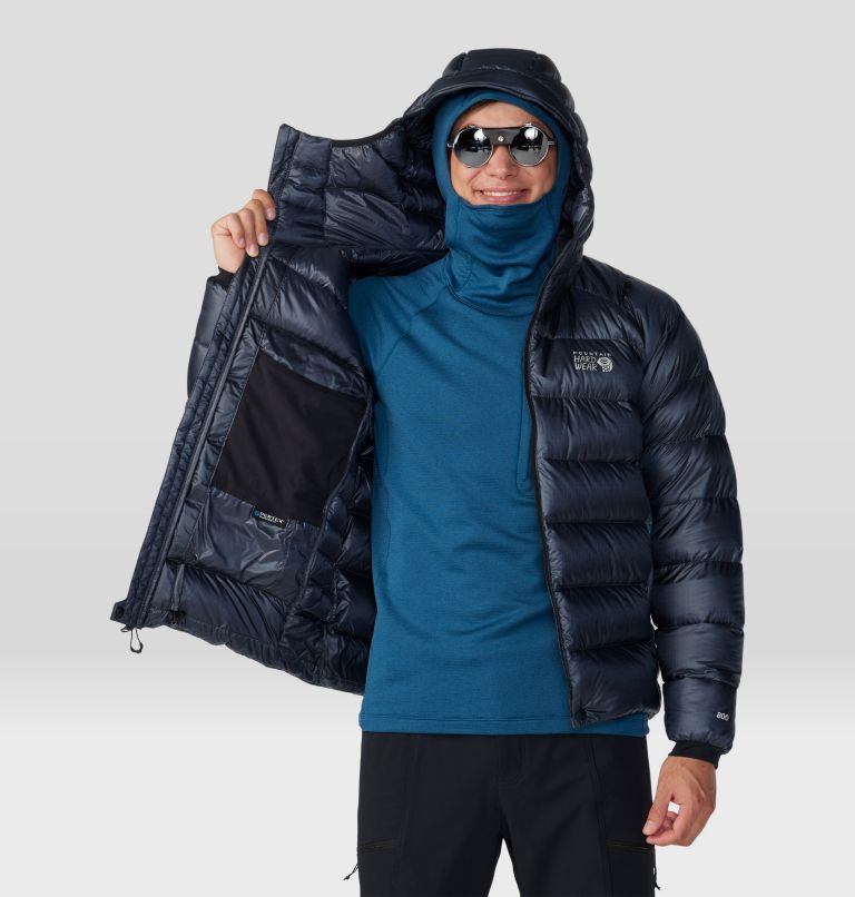 Men's Phantom Alpine Down Hooded Jacket, Color: Blue Slate, image 7