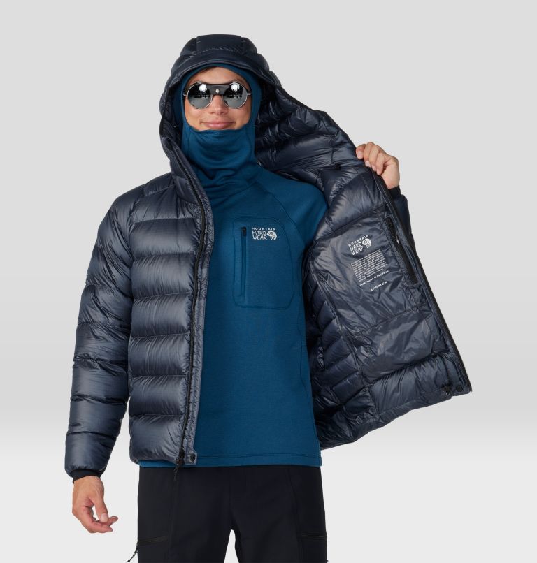 Thumbnail: Men's Phantom Alpine Down Hooded Jacket, Color: Blue Slate, image 8