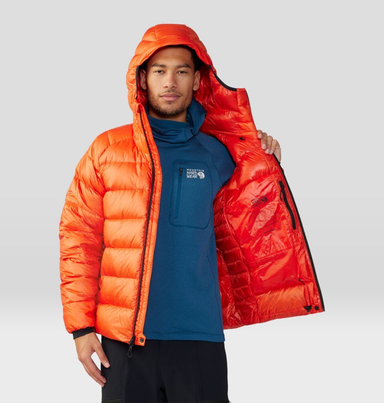 Men's Phantom Alpine Down Hooded Jacket, Color: State Orange, image 11