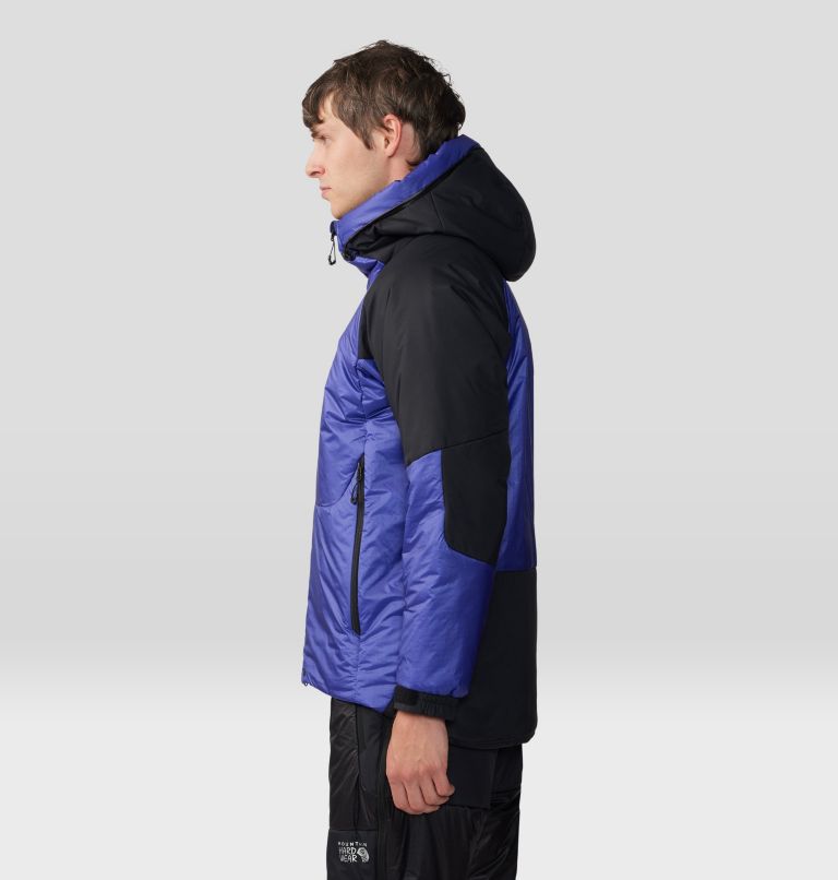 Men's Compressor Alpine Hooded Jacket, Color: Klein Blue, Black, image 3