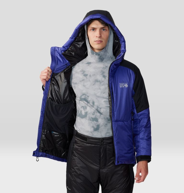 Men's Compressor Alpine Hooded Jacket, Color: Klein Blue, Black, image 7