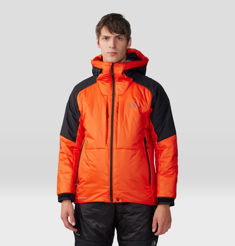 Men's Compressor Alpine Hooded Jacket, Color: State Orange, Black, image 12