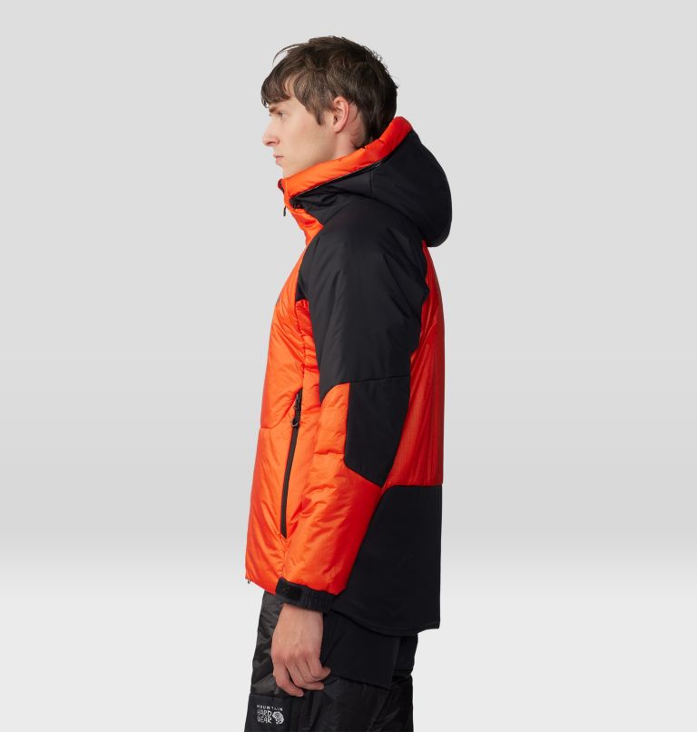 Men's Compressor Alpine Hooded Jacket, Color: State Orange, Black, image 3