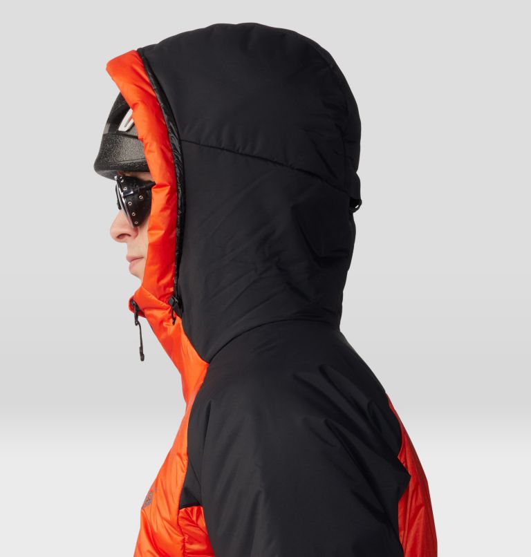 Men's Compressor Alpine Hooded Jacket, Color: State Orange, Black, image 5