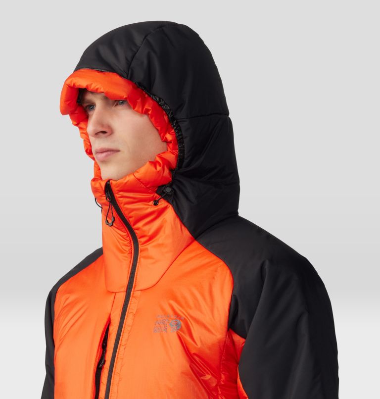 Men's Compressor Alpine Hooded Jacket, Color: State Orange, Black, image 6