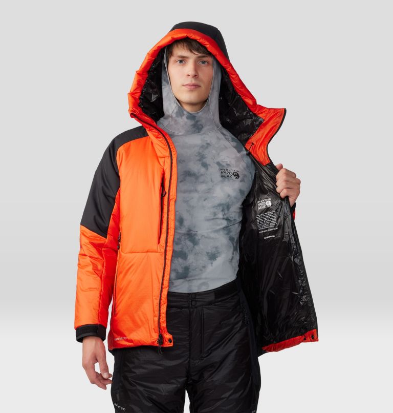 Men's Compressor Alpine Hooded Jacket, Color: State Orange, Black, image 9