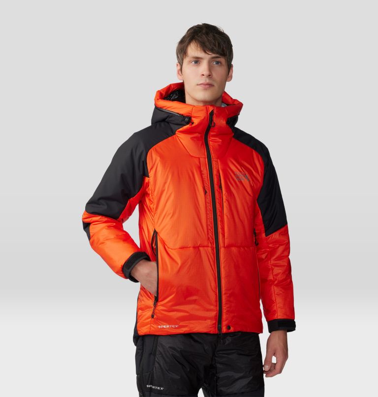 Men's Compressor Alpine Hooded Jacket, Color: State Orange, Black, image 11