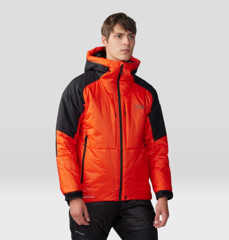 Thumbnail: Men's Compressor Alpine Hooded Jacket, Color: State Orange, Black, image 1