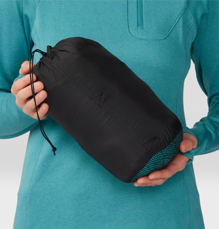 Women's Phantom Belay Down Parka, Color: Synth Green, Black, image 8
