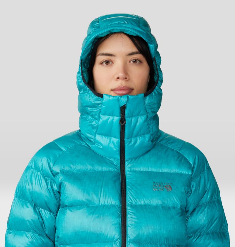 Women's Phantom Alpine Down Hooded Jacket, Color: Synth Green, image 4