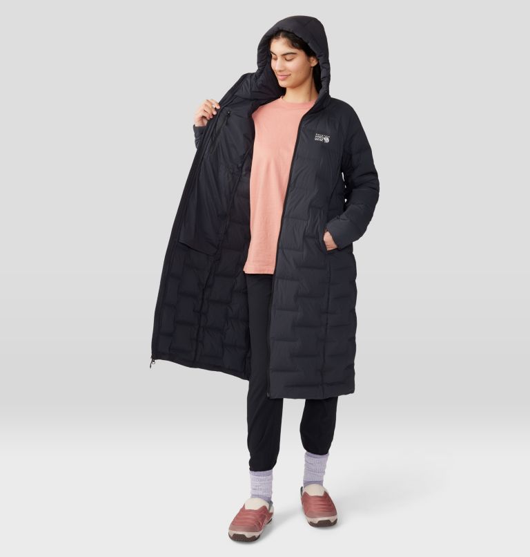 Women's Stretchdown Long Parka, Color: Black, image 6