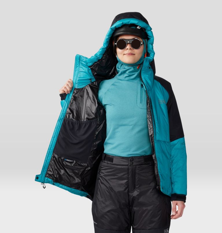 Women's Compressor Alpine Hooded Jacket, Color: Synth Green, Black, image 9