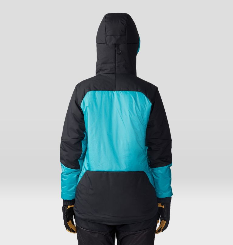 Thumbnail: Women's Compressor Alpine Hooded Jacket, Color: Synth Green, Black, image 2