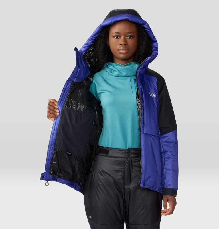 Women's Compressor Alpine Hooded Jacket, Color: Klein Blue, Black, image 9