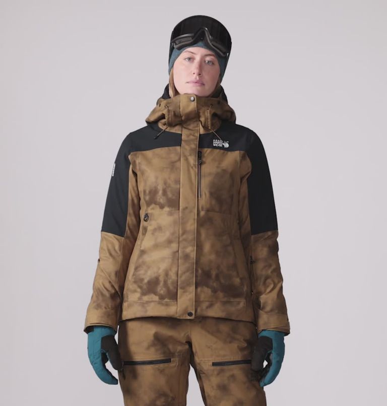 Women's Powder Maven Jacket, Color: Corozo Nut Ice Dye Print