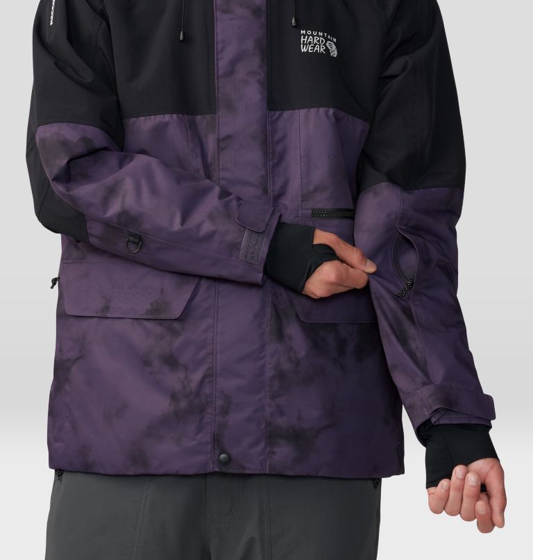 Men's First Tracks Jacket, Color: Blurple Ice Dye Print, image 8