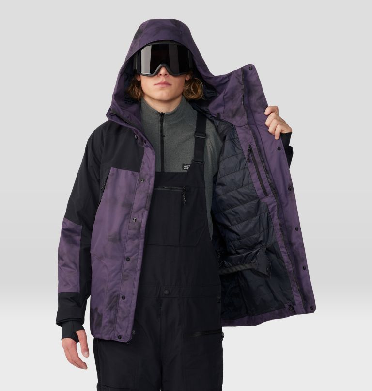 Men's First Tracks Insulated Jacket, Color: Blurple Ice Dye Print, image 11
