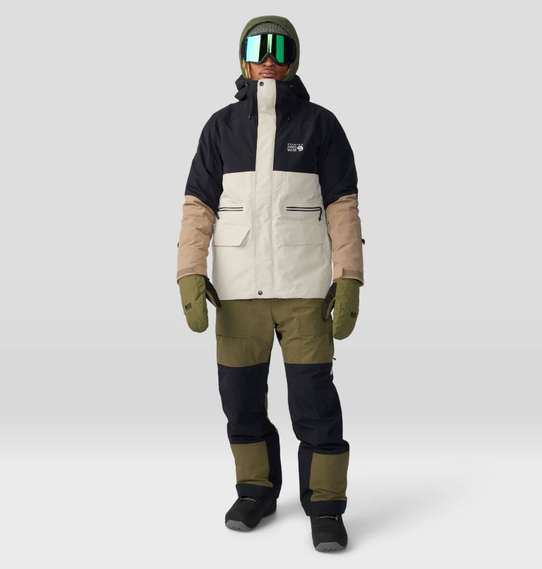 Men's First Tracks Bib, Color: Combat Green, Black, image 12