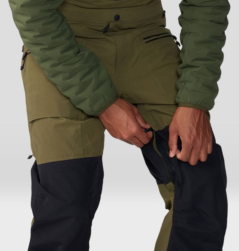Men's First Tracks Bib, Color: Combat Green, Black, image 8