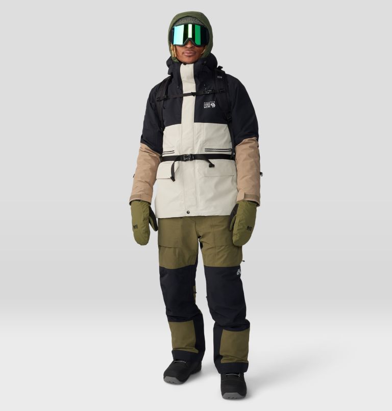 Men's First Tracks Bib, Color: Combat Green, Black, image 10