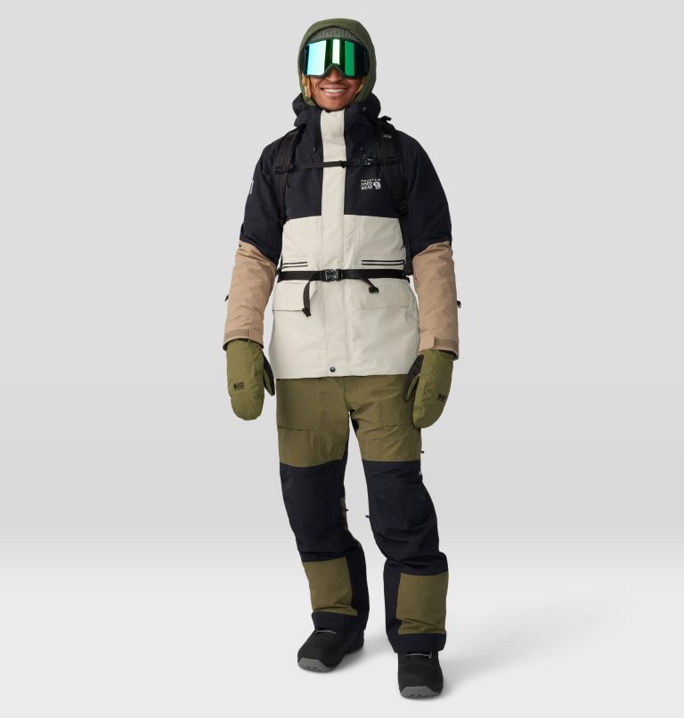 Men's First Tracks Bib, Color: Combat Green, Black, image 11
