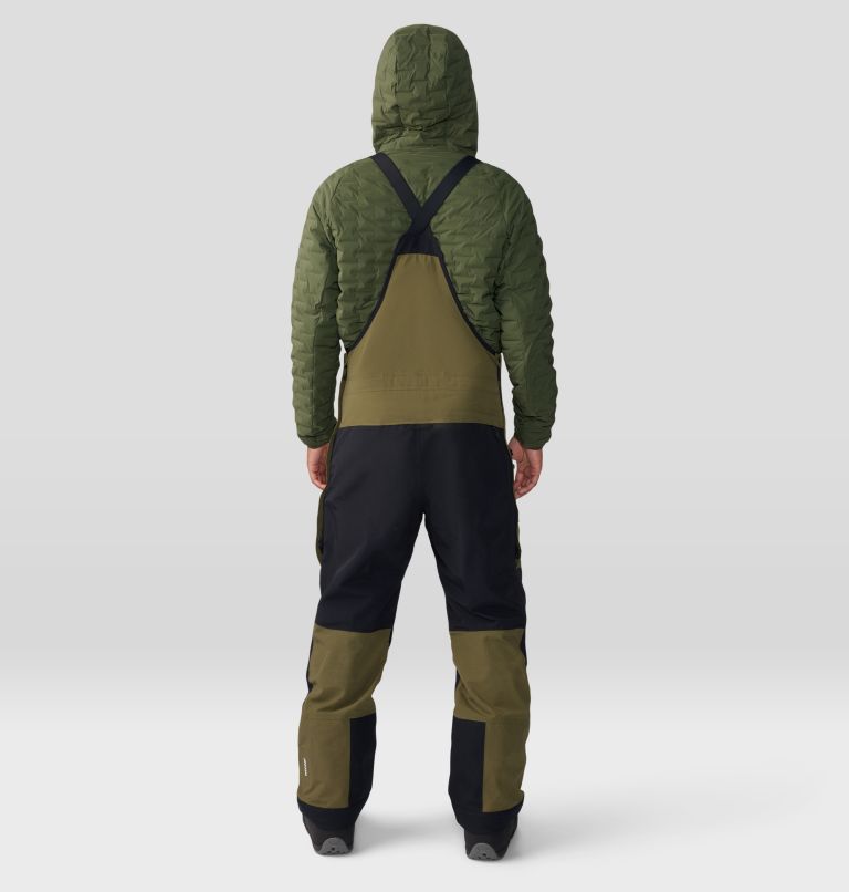 Men's First Tracks Bib, Color: Combat Green, Black, image 2