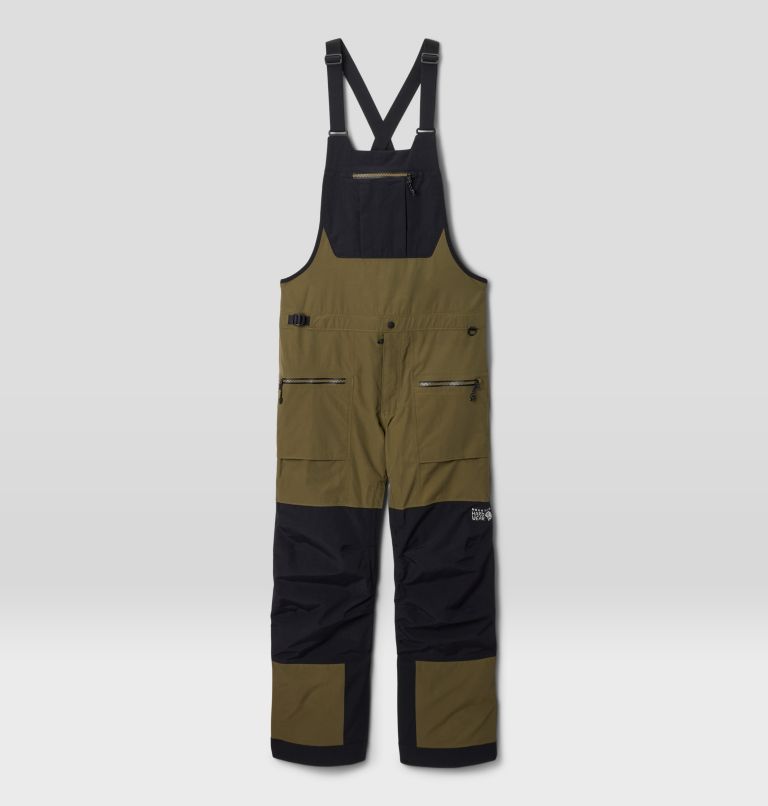 Men's First Tracks Bib, Color: Combat Green, Black, image 13