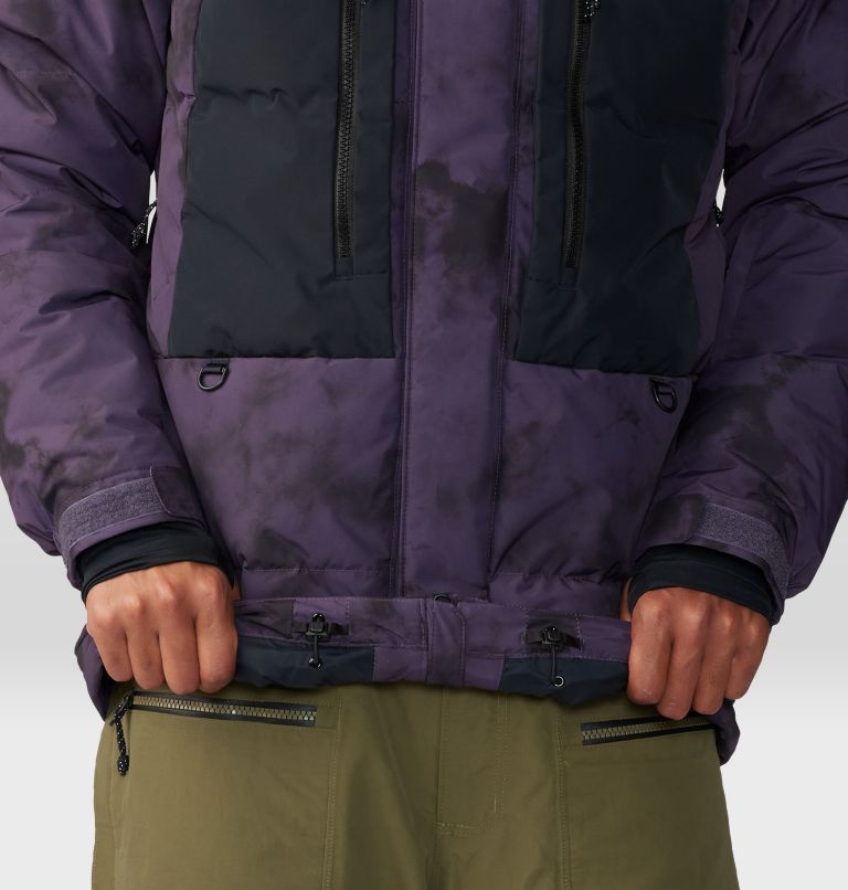 Thumbnail: Men's First Tracks Down Jacket, Color: Blurple Ice Dye Print, image 9