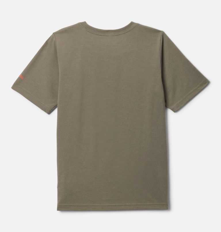 Boys' La Poudre Pass Short Sleeve T-Shirt, Color: Stone Green, Furry Friend, image 2