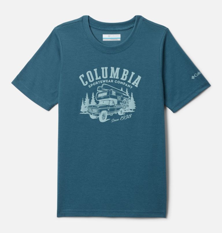 Boys' La Poudre Pass Short Sleeve T-Shirt, Color: Everblue, Camp Life, image 1