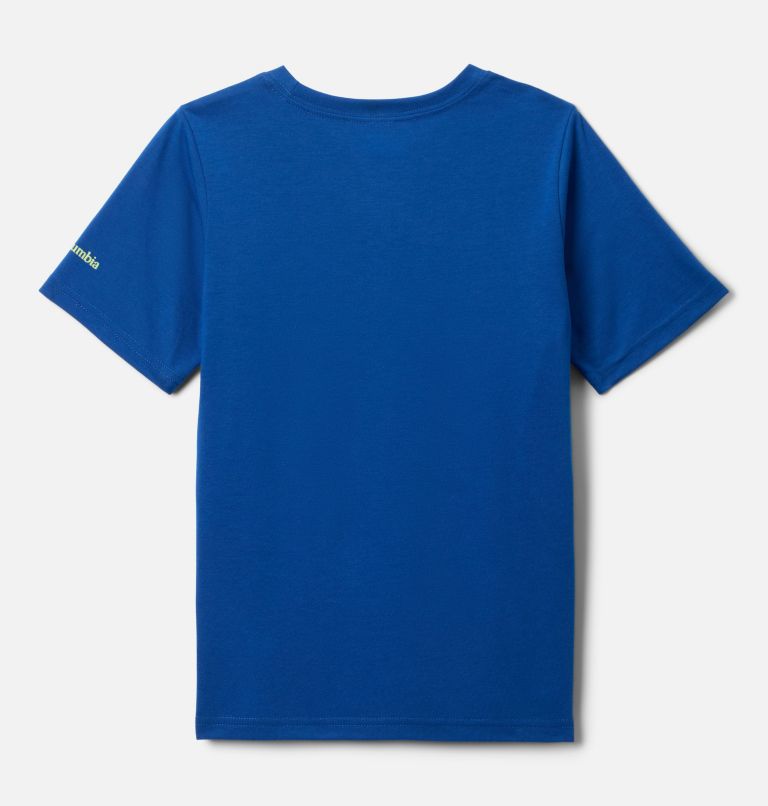Boys' La Poudre Pass Short Sleeve T-Shirt, Color: Mountain Blue, Fly Fish Fun, image 2
