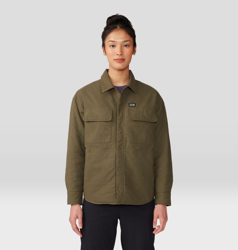 Women's Dolores Insulated Flannel Shacket, Color: Dark Pine, image 1