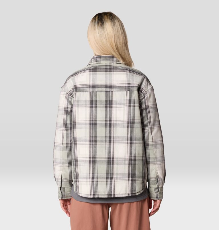 Women's Dolores Insulated Flannel Shacket, Color: White Sage Starlights Plaid, image 2