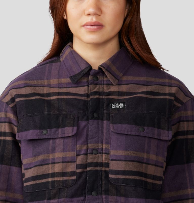Thumbnail: Women's Dolores Insulated Flannel Shacket, Color: Blurple, image 4