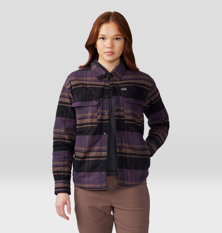 Thumbnail: Women's Dolores Insulated Flannel Shacket, Color: Blurple, image 1