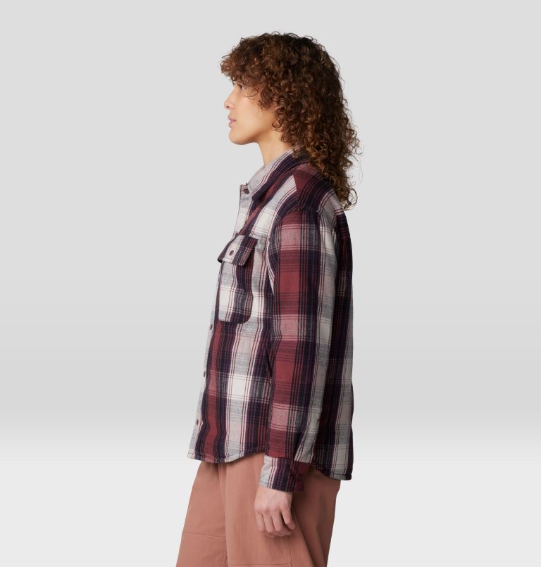 Women's Dolores Insulated Flannel Shacket, Color: Pluot Starlights Plaid, image 3