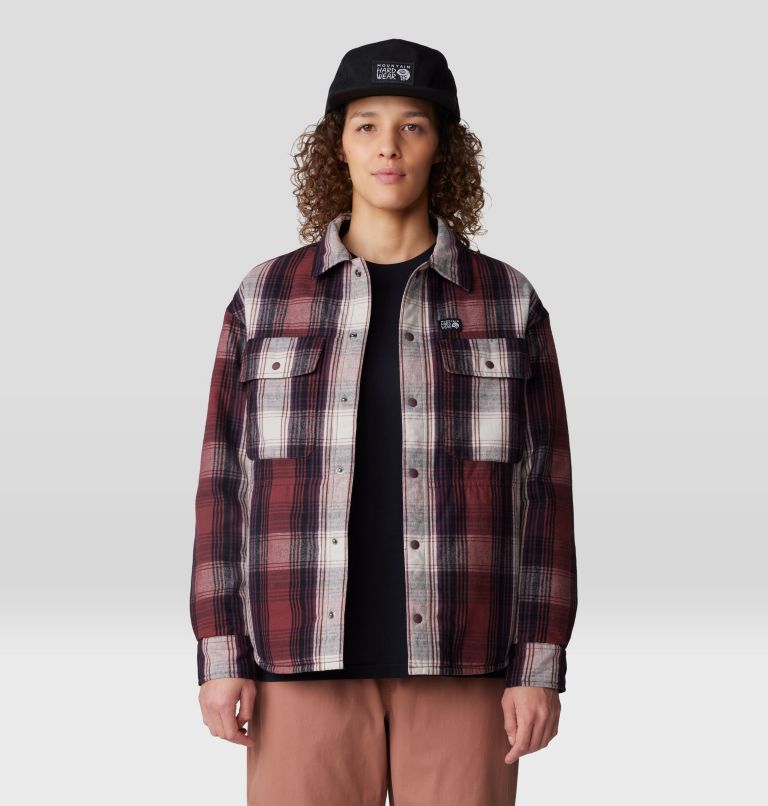 Women's Dolores Insulated Flannel Shacket, Color: Pluot Starlights Plaid, image 5