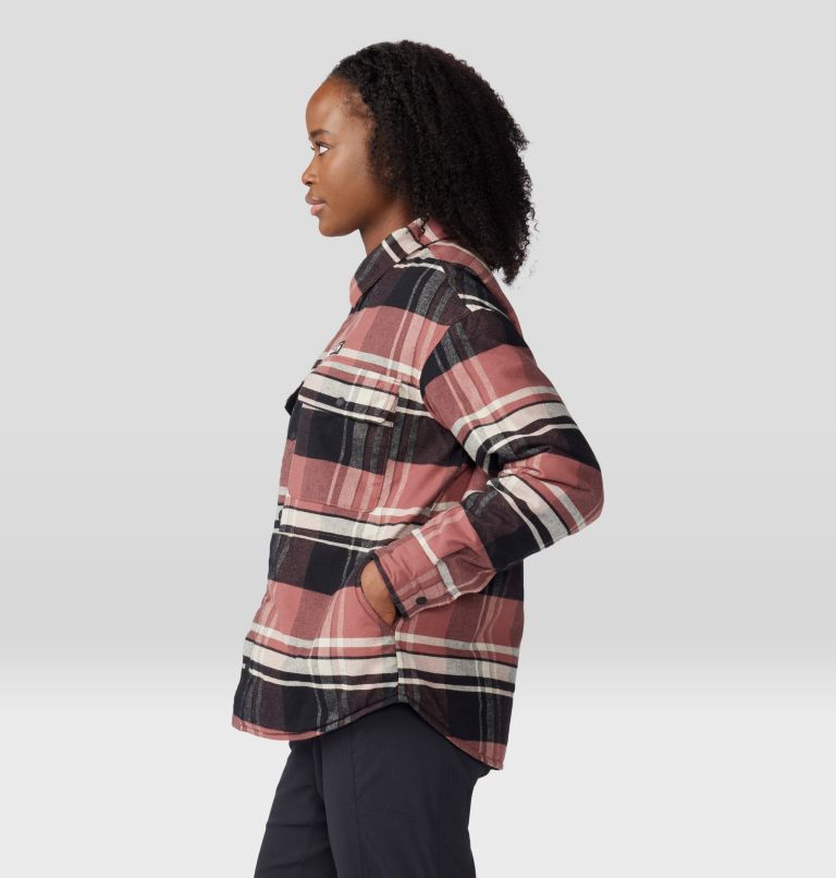 Women's Dolores Insulated Flannel Shacket, Color: Clay Earth, image 3
