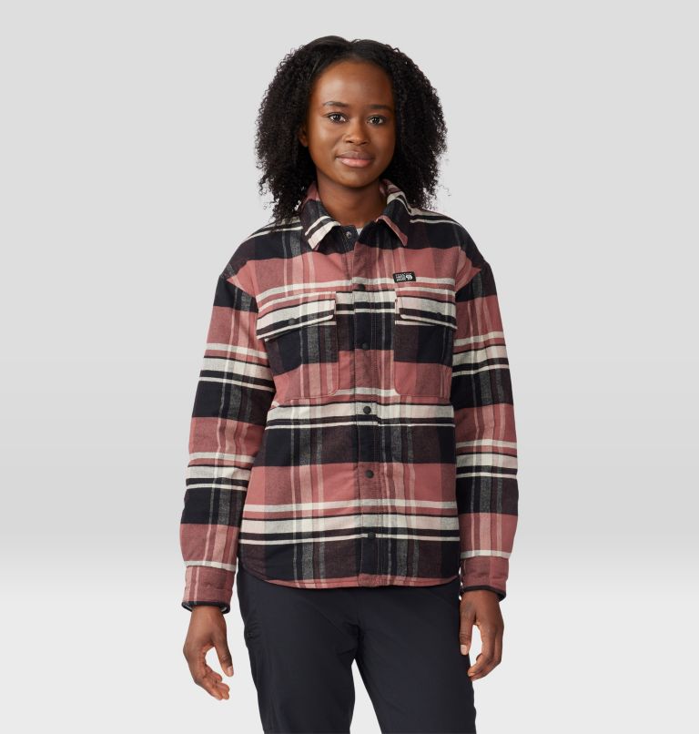 Women's Dolores Insulated Flannel Shacket, Color: Clay Earth, image 5